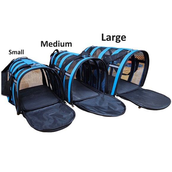 Pet Carrier, Blue Stripe - Picture 4 of 7